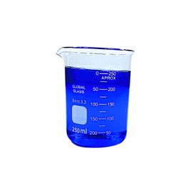 Bequer Forma Baixa 250ml Graduado Vidro Boro 3.3 - CX/ 8 un