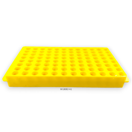 Estante (Rack) Dupla Face para 96 Microtubos 0,5 mL e 1,5/2,0 mL Autoclavável em PP Amarelo