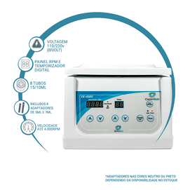Centrífuga Clínica Digital 4000RPM Bivolt
